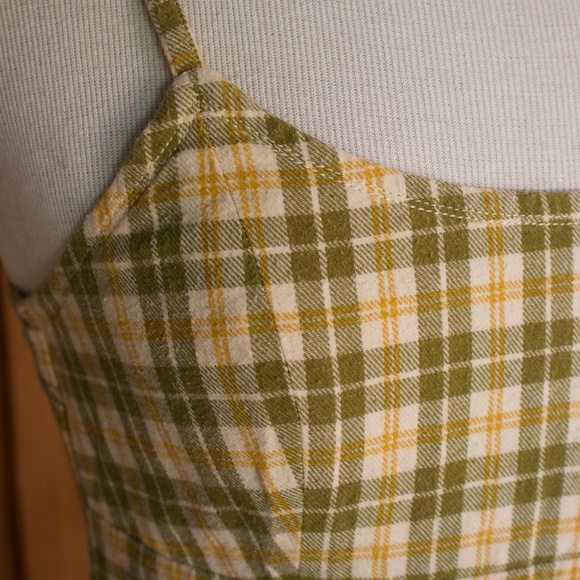 John Galt 100% Cotton Plaid Flannel 90's Style Mini Dress - Picture 7 of 17